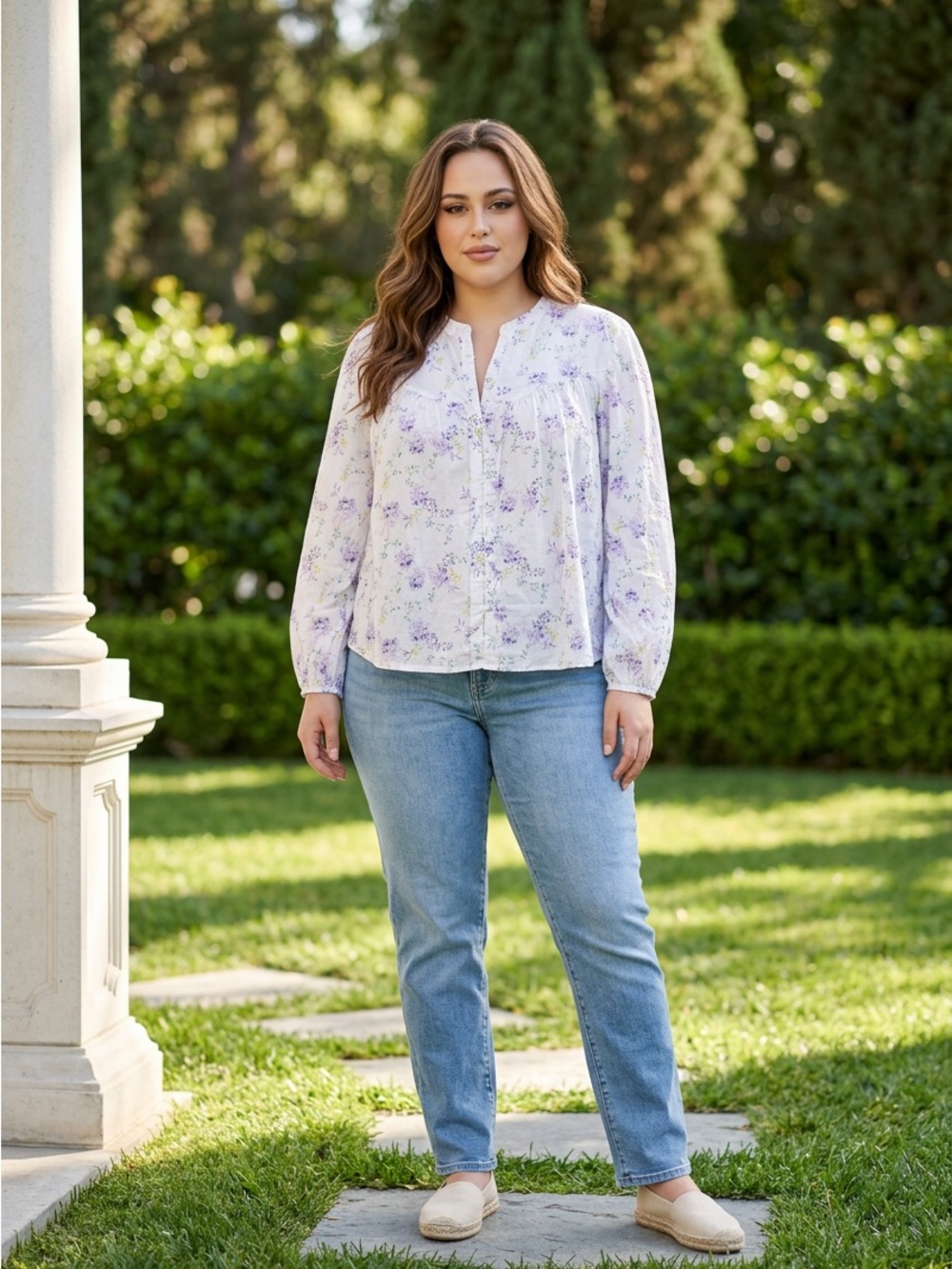 🌸 NWT Floral Flowy Blouson Top | Size XL | 100% Cotton Cottagecore Boho Blouse 🌸